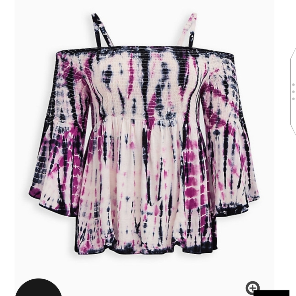 🆕PURPLE TIE-DYE COLD SHOULDER BABYDOLL